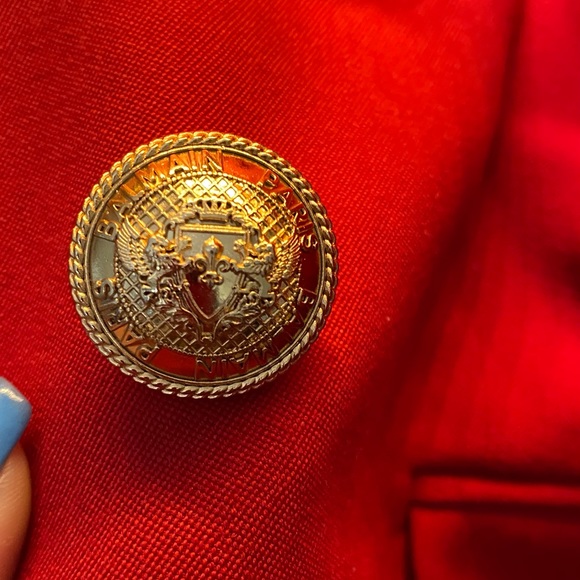 NWT Balmain blazer Grain De Poudre Double Breasted Jacket size 38 - Picture 6 of 13